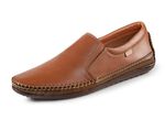 GINO GALANTE, leichte Herren-Slipper, mit Gummizug COGNAC-BRAUN