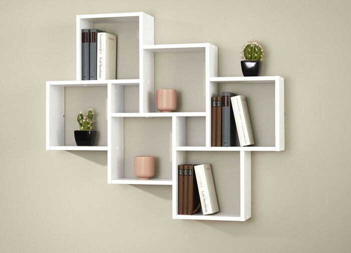 Wandregal mit pflegeleichter Melaminharzbeschichtung BRILLANTWEISS