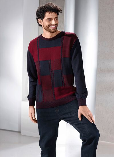 Rundhalspullover in 2 Farben 