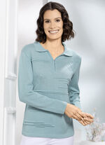 Pullover mit Schmucksteinzier MINT