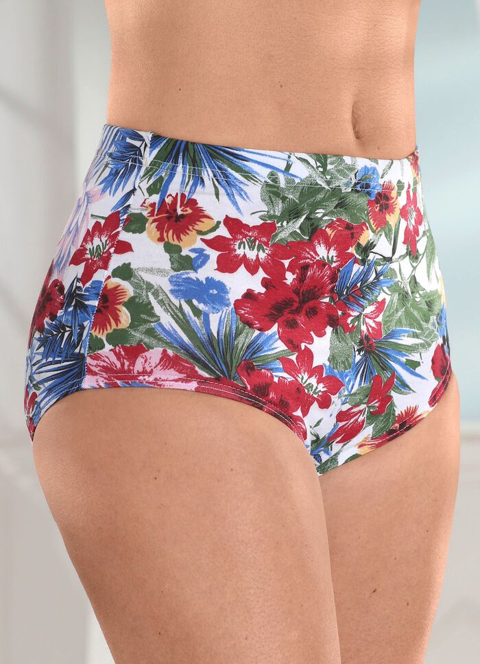 Viererpack Slips mit Floraldessin 