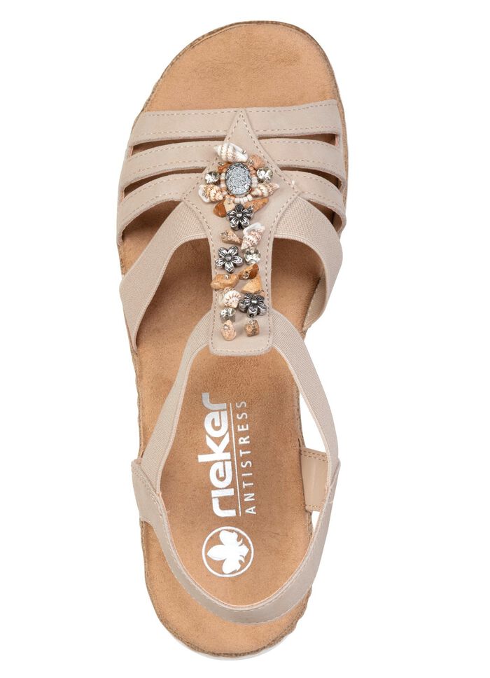 Rieker, edle Damen-Sandalen, mit Riemchen und Elastikbandagen 