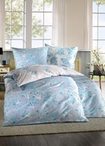 Mako-Satin Bettwäsche-Garnitur BLAU