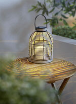 LED-Solar-Korbleuchte GRAU