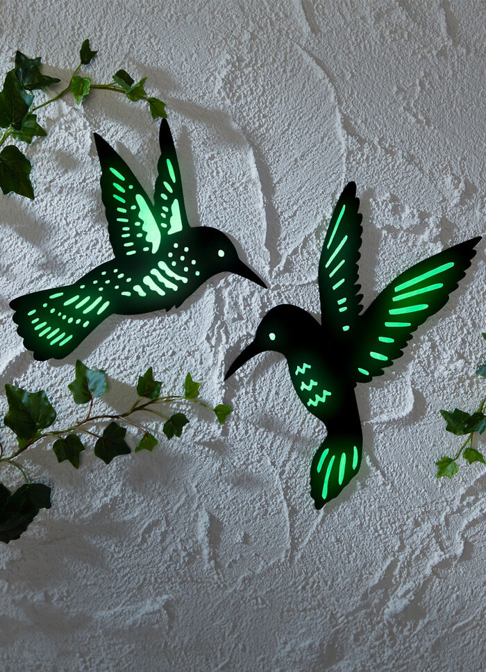 Wanddeko "Kolibri" 2er-Set nachtleuchtend  