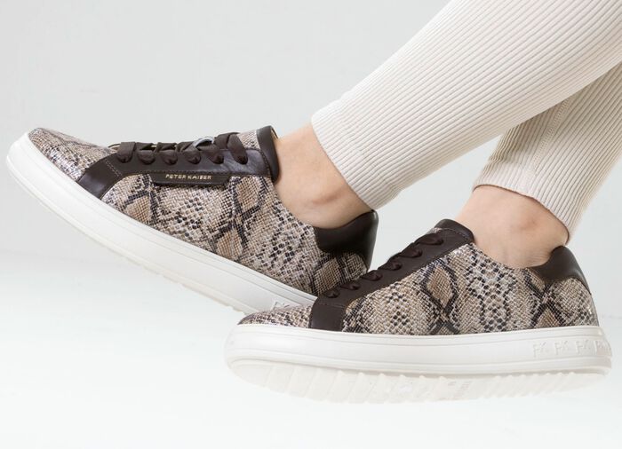 Peter Kaiser, modische Damen-Sneaker, mit herausnehmbarem Fussbett TAUPE-MOKKA