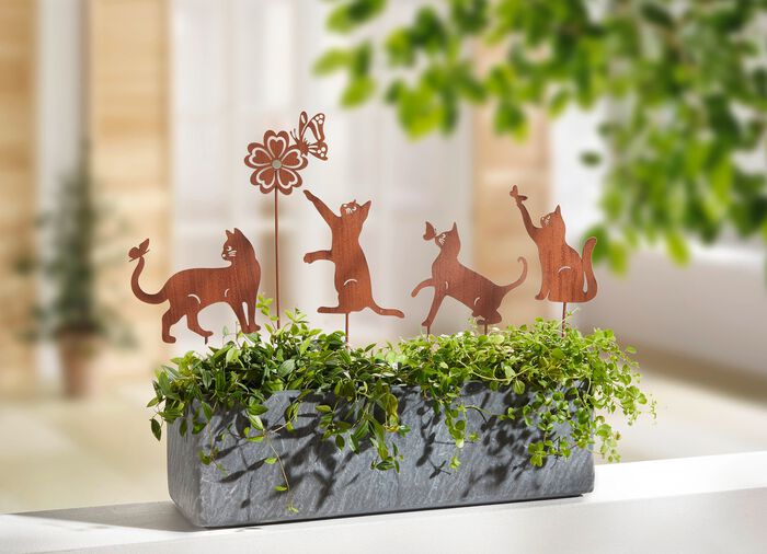 Gartenstecker Katzen, 5er-Set 