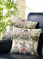 Kissenbez&uuml;ge Hasen-Patchwork, 2er-Set 