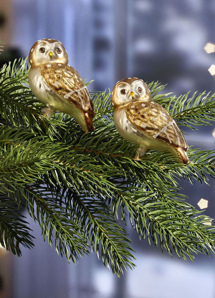 Baumschmuck in Form von Eulen, 2er-Set 
