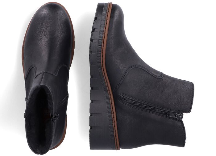 Rieker, gef&uuml;tterte Damen-Stiefeletten, Winterschuhe, mit Reissverschluss 