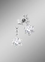 Hochgl&auml;nzende Ohrstecker mit synth. Zirkonia 