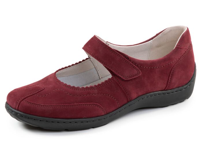 Waldl&auml;ufer, bequeme Damen-Slipper, Weite H, mit herausnehmbarem Fussbett BORDEAUX