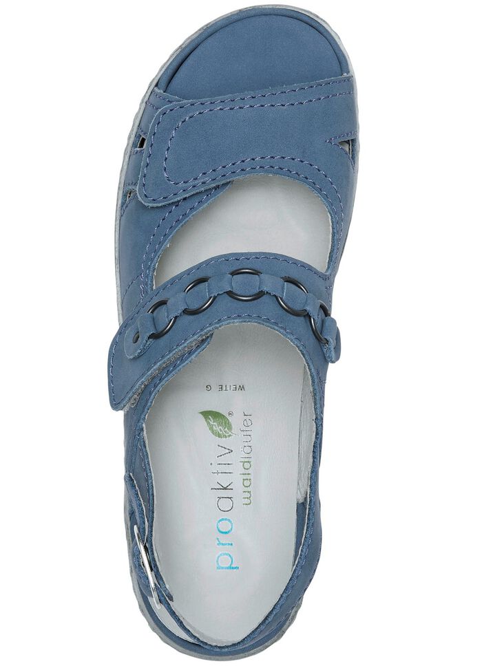 Waldl&auml;ufer, bequeme Damen-Sandalen, Weite G, mit herausnehmbarem Fussbett JEANSBLAU