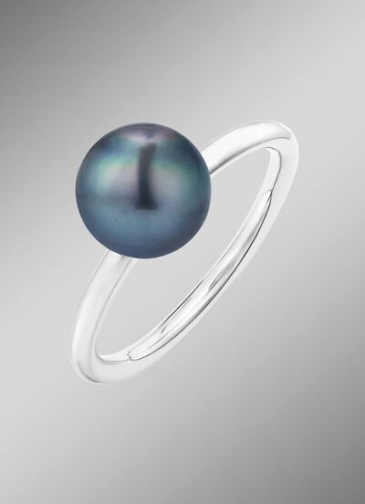Eleganter Damenring mit Tahiti-Zuchtperle 