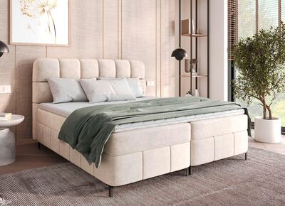 Boxspringbett mit Bettkasten und Topper 