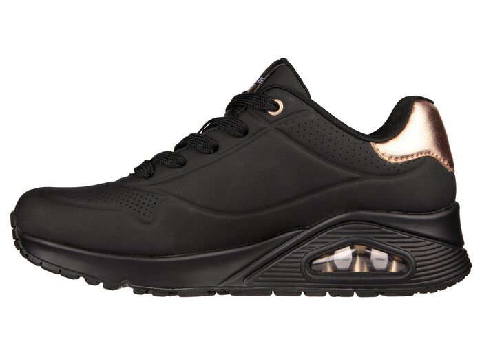 SKECHERS, bequeme Damen-Sneaker, mit sichtbarem Luftpolster SCHWARZ-GOLD
