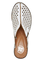 ELENA EDEN-Clog aus gepr&auml;gtem Rind-Nappaleder WEISS