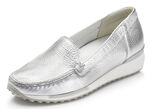 Waldläufer Slipper aus weichem Hirschleder SILBER