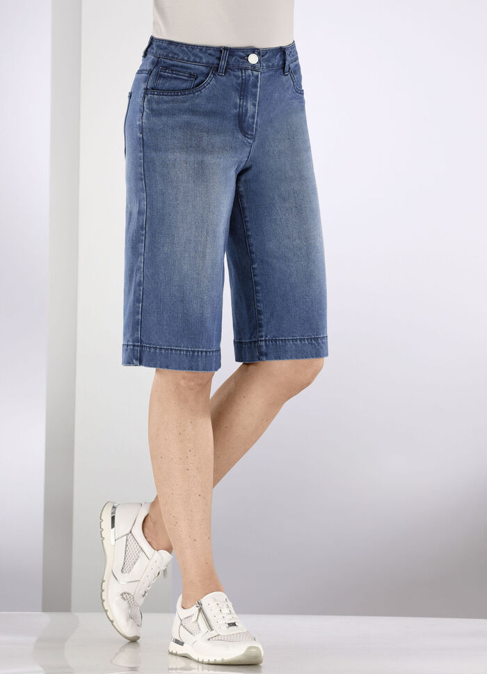 Jeans-Bermudas in 5-Pocket-Form DUNKELBLAU