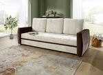 Schlafsofa mit Bettkasten CREME-BRAUN