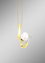 Anh&auml;nger mit S&uuml;sswasser-Zuchtperle und synth. Zirkonia 