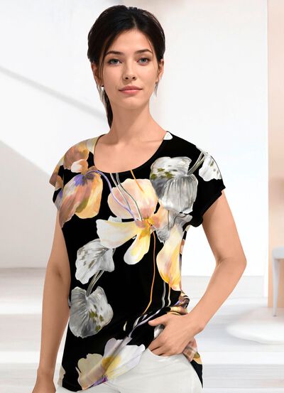 Shirt mit &uuml;berschnittener Schulterpartie 