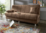 Schlafsofa mit Bettkasten und Dekokissen BRAUN