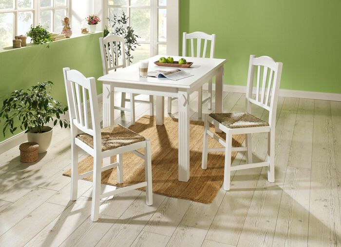 Stühle, 2er-Set, mit Gestell aus massivem Buchenholz WEISS