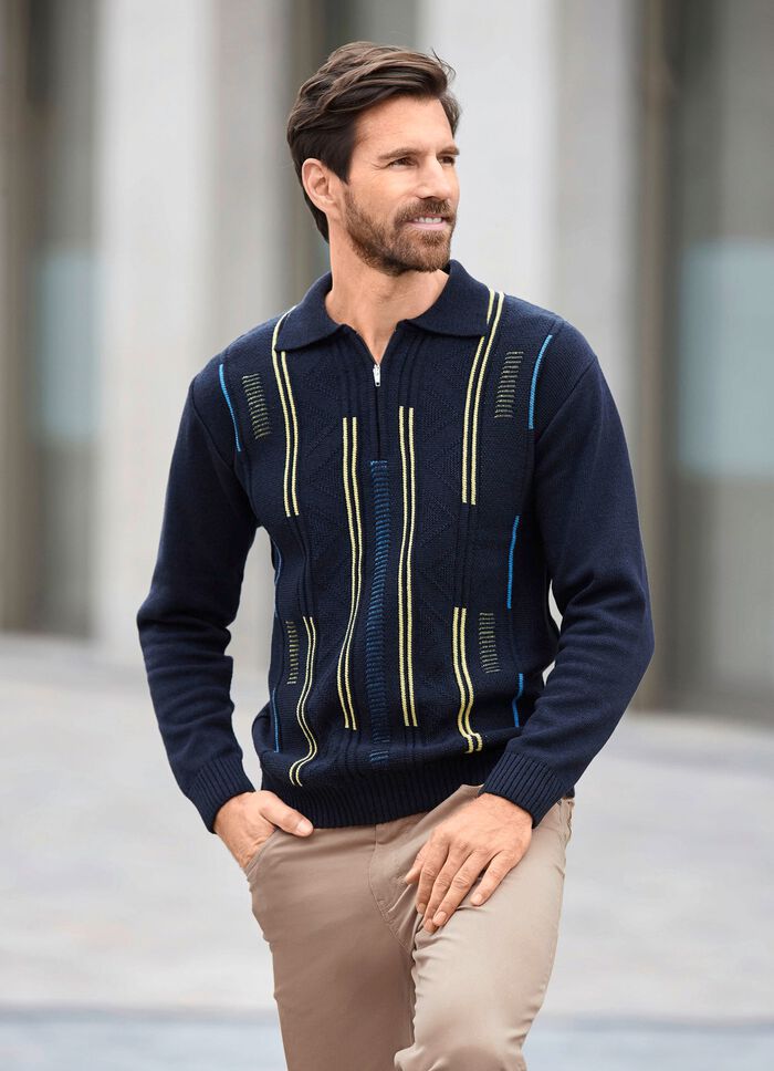 Sportiver Polopullover mit kurzem Reissverschluss 