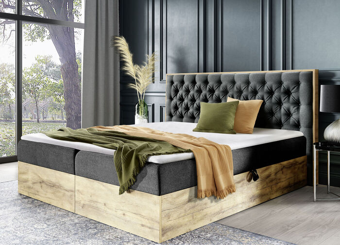 Boxspringbett mit Bettkasten und Topper, 