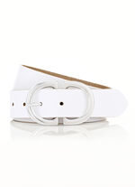 Modischer Damen-Gürtel aus Leder, 3,5 cm breit WEISS
