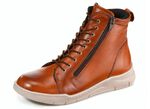 Gemini Stiefelette mit zwei Reissverschl&uuml;sse COGNAC