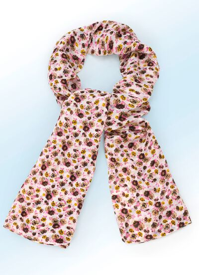 Schal mit Fantasiebl&uuml;ten-Dessin 