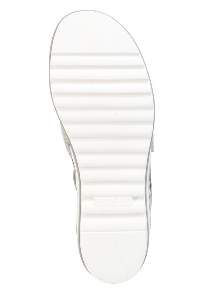 Waldläufer, bequeme Damen-Sandalen, Weite H, mit herausnehmbarem Fussbett WEISS-BUNT