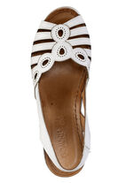 Gemini, klassische Damen-Sandaletten, Weite G, aus Leder WEISS