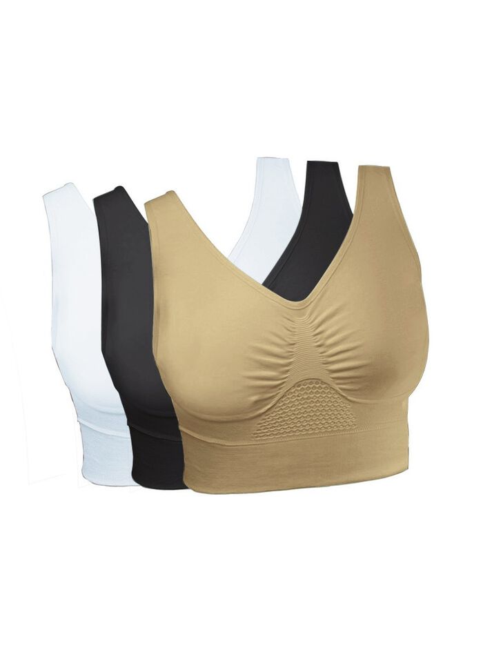 Dreierpack Sport-BH „Sporty“ WEISS-SCHWARZ-HAUT