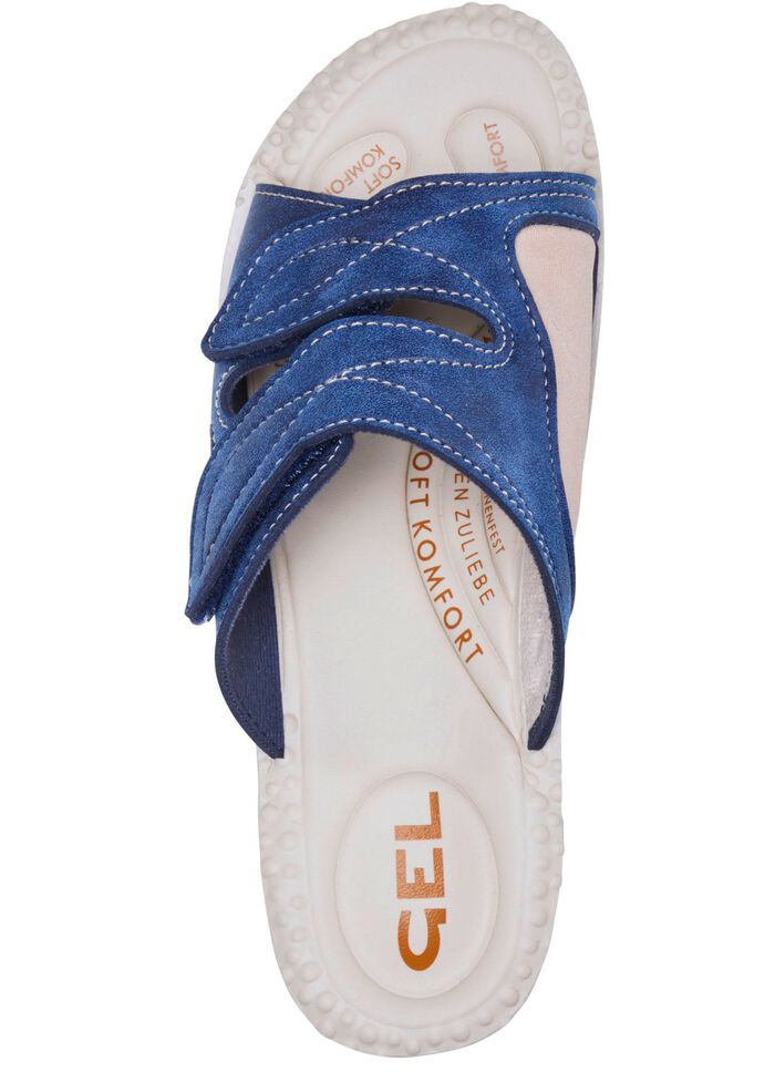 Klassische Damen-Pantoletten, Weite H, mit elastischem Material 