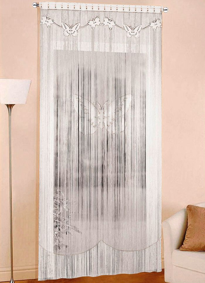 Fadenvorhang, passend f&uuml;r Vorhangstange und Schiene  ECRU