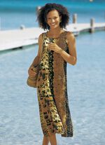 Kleid in hochwertiger Webqualit&auml;t CAMEL-SCHWARZ