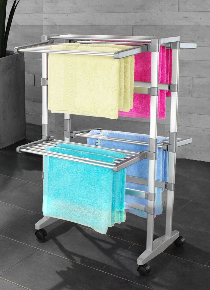 Turmtrockner aus stabilem Kunststoff SILBER