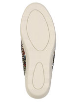 Bequeme Damen-Pantoletten, Weite G, mit Klettverschluss SCHWARZ-BUNT