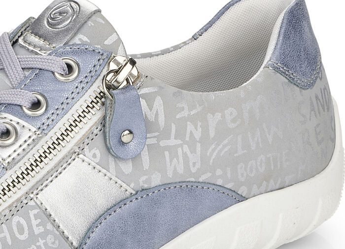 Remonte Sneaker mit bedruckten Besätzen HELLBLAU-SILBER