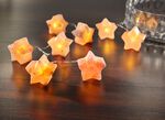 Lichterkette mit Sterne aus Salzkristalle, 8-flammig 