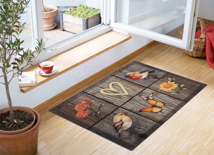 Fussmatte mit Fr&uuml;hlings-Motiven 