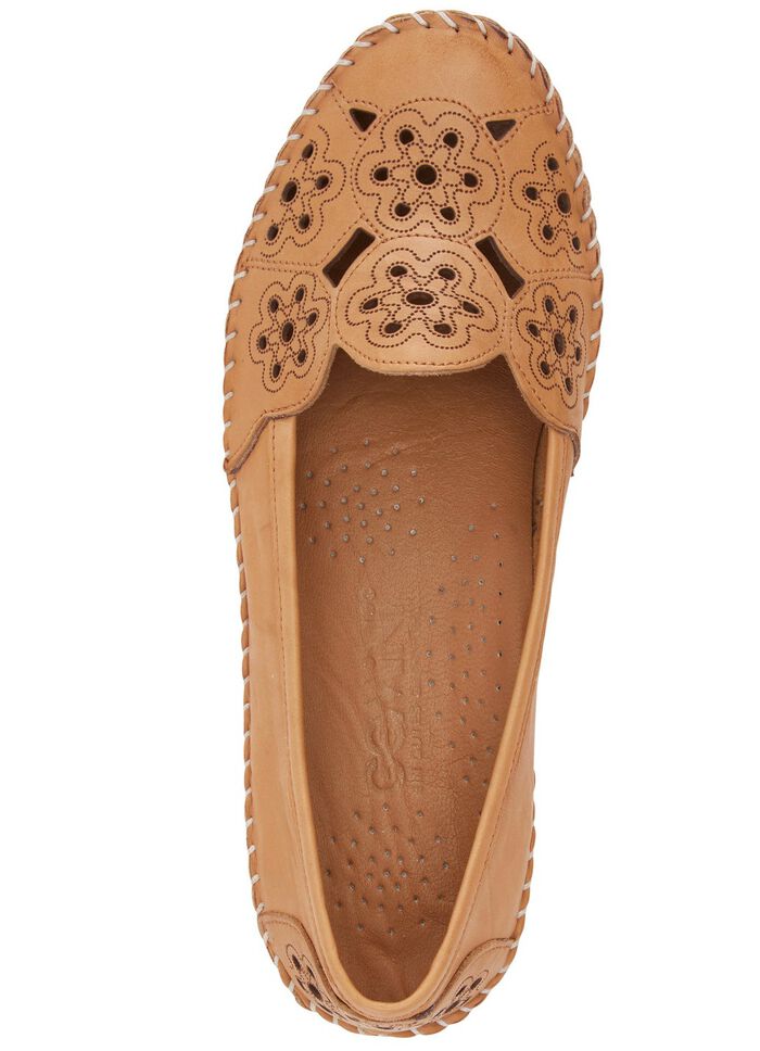 Gemini, leichte Damen-Slipper, Weite G, mit herausnehmbarem Fussbett CAMEL