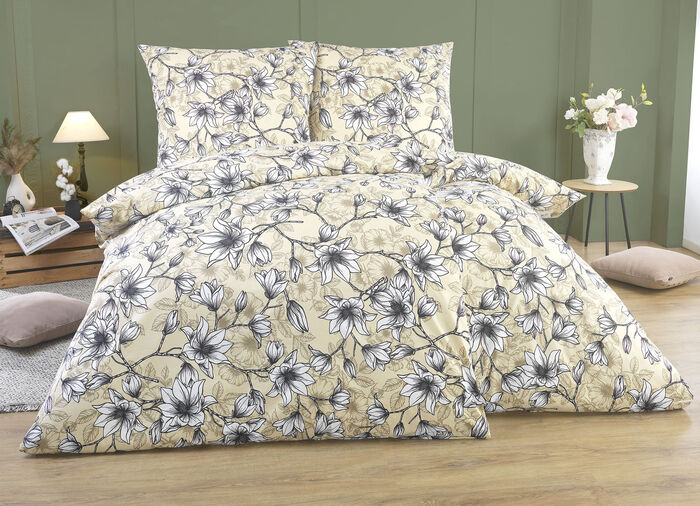 Bettwäsche-Garnitur in Renforcé-Qualität BEIGE