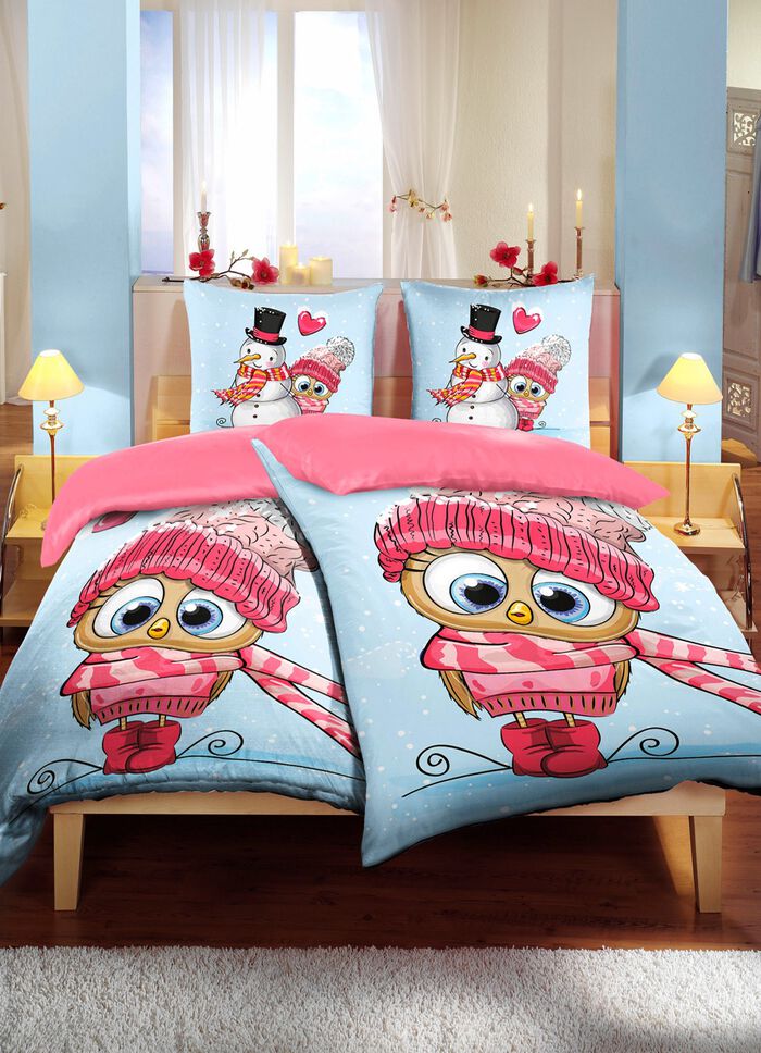 Flanell Bettw&auml;sche-Garnitur mit Reissverschluss 