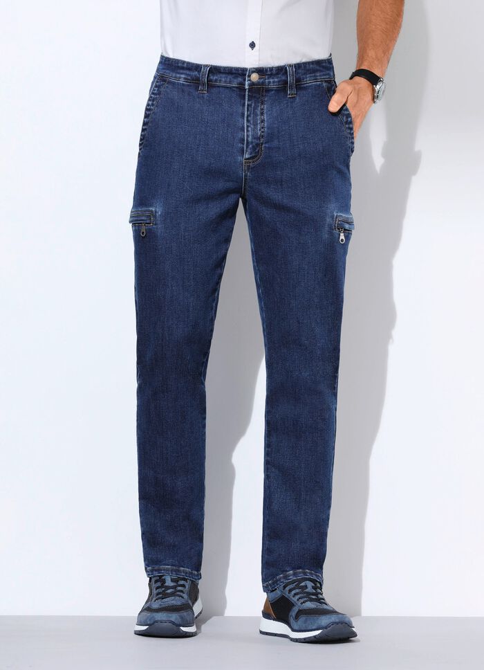 Jeans mit Cargotaschen in 2 Farben JEANSBLAU