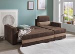 Komfortable Polsterecke mit Bettfunktion BRAUN-BEIGE