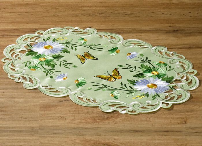 Tisch- und Raumdekoration mit Blumen und Schmetterlingen GR&Uuml;N